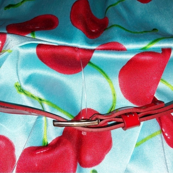 Teeze Me Blue and Red Cherry Strapless Dress Size 9 - Picture 7 of 12